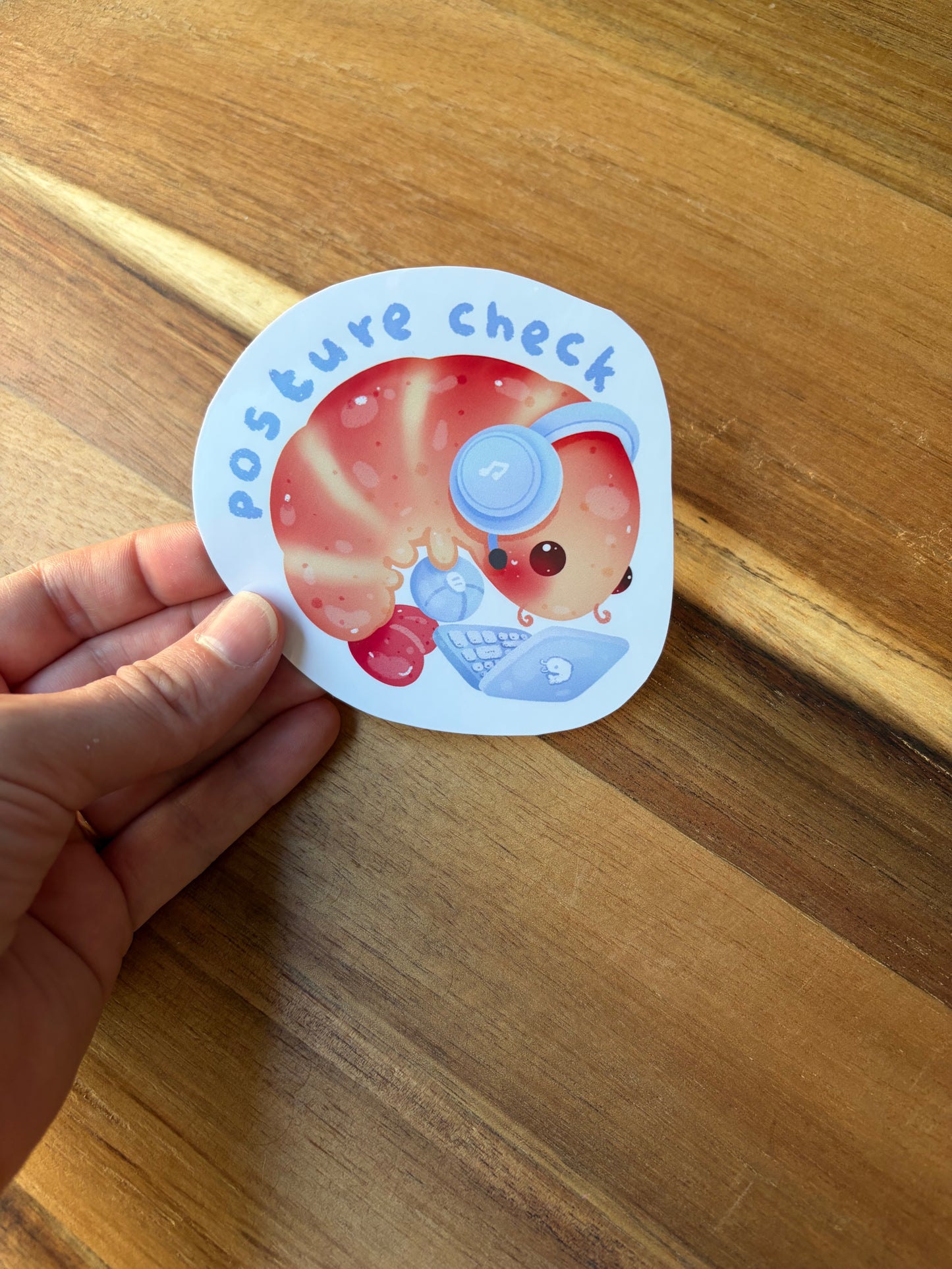 Posture check sticker