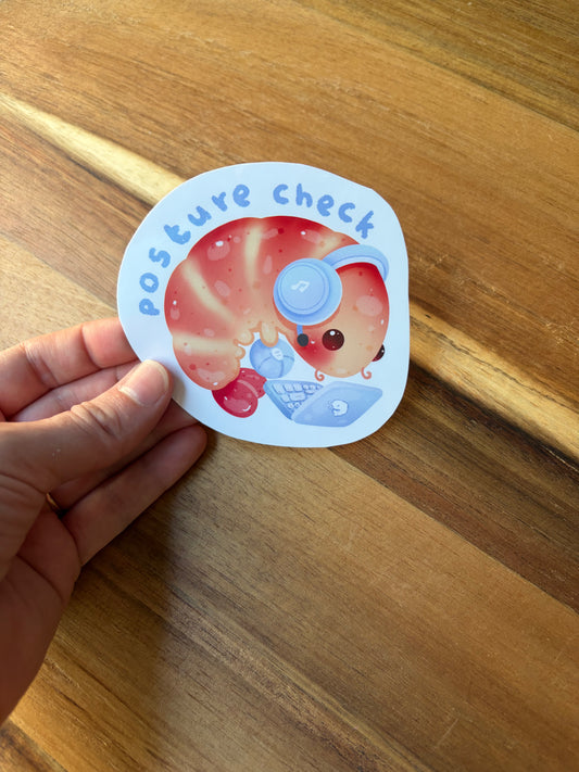 Posture check sticker