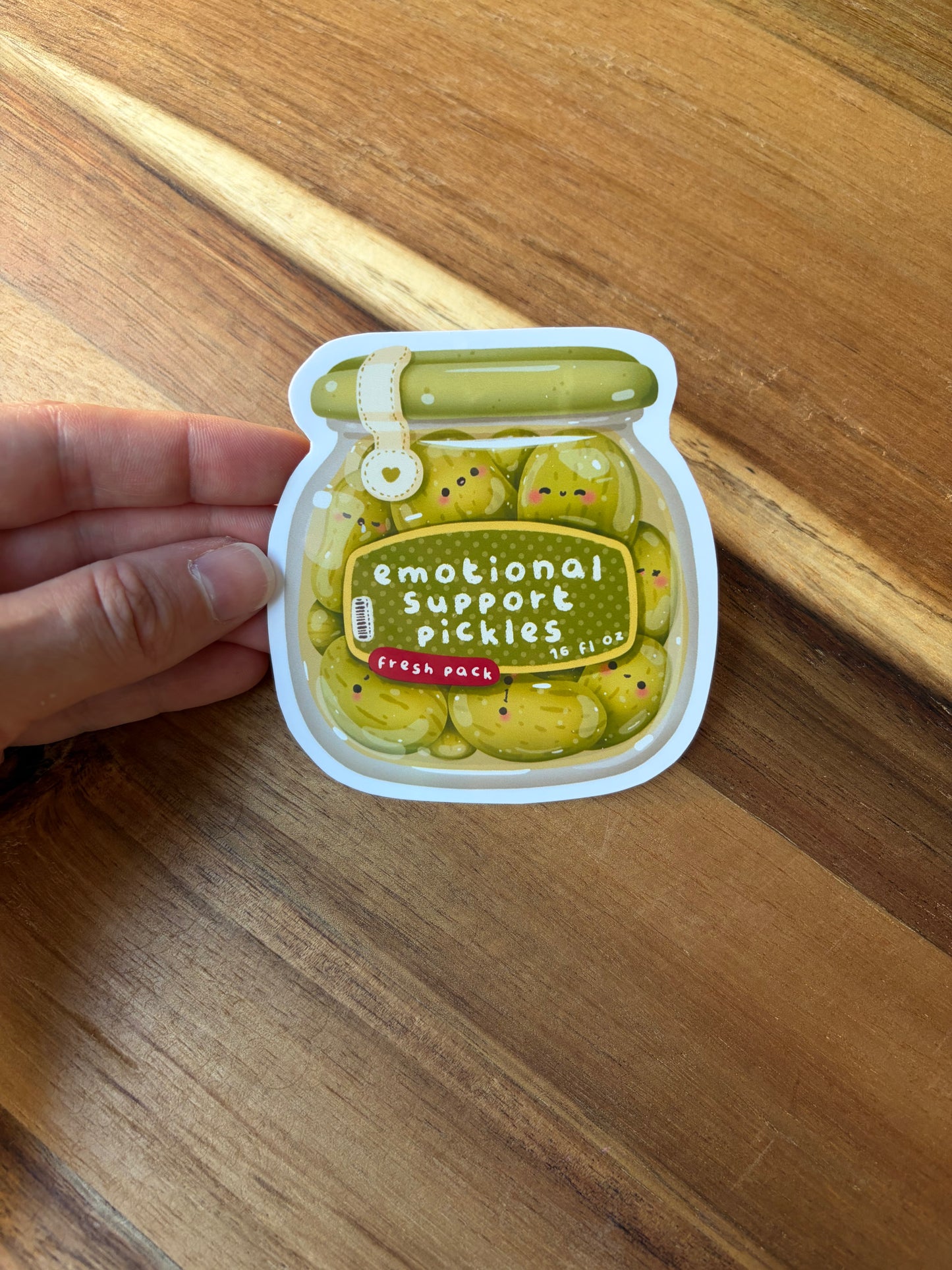 Emotional support pickles sticker